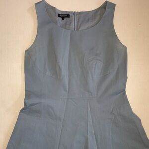 Lafayette 148 New York Sleeveless A-Line Steel Blue Cocktail Dress | Size 10